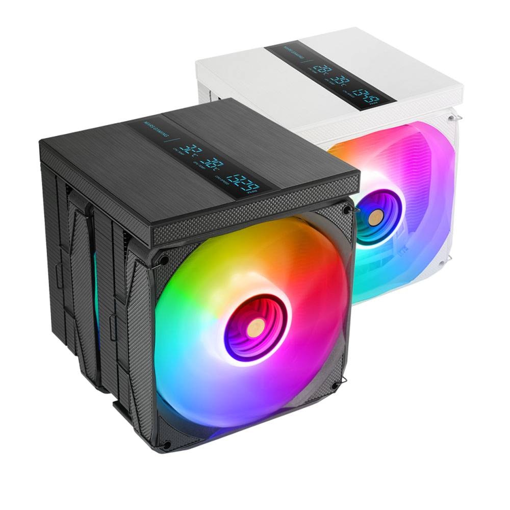 Air Cooler CPU Mars Gaming MCPU-LCDPRO Dual-Tower ARGB Infinity Mirror c/ LCD Preto