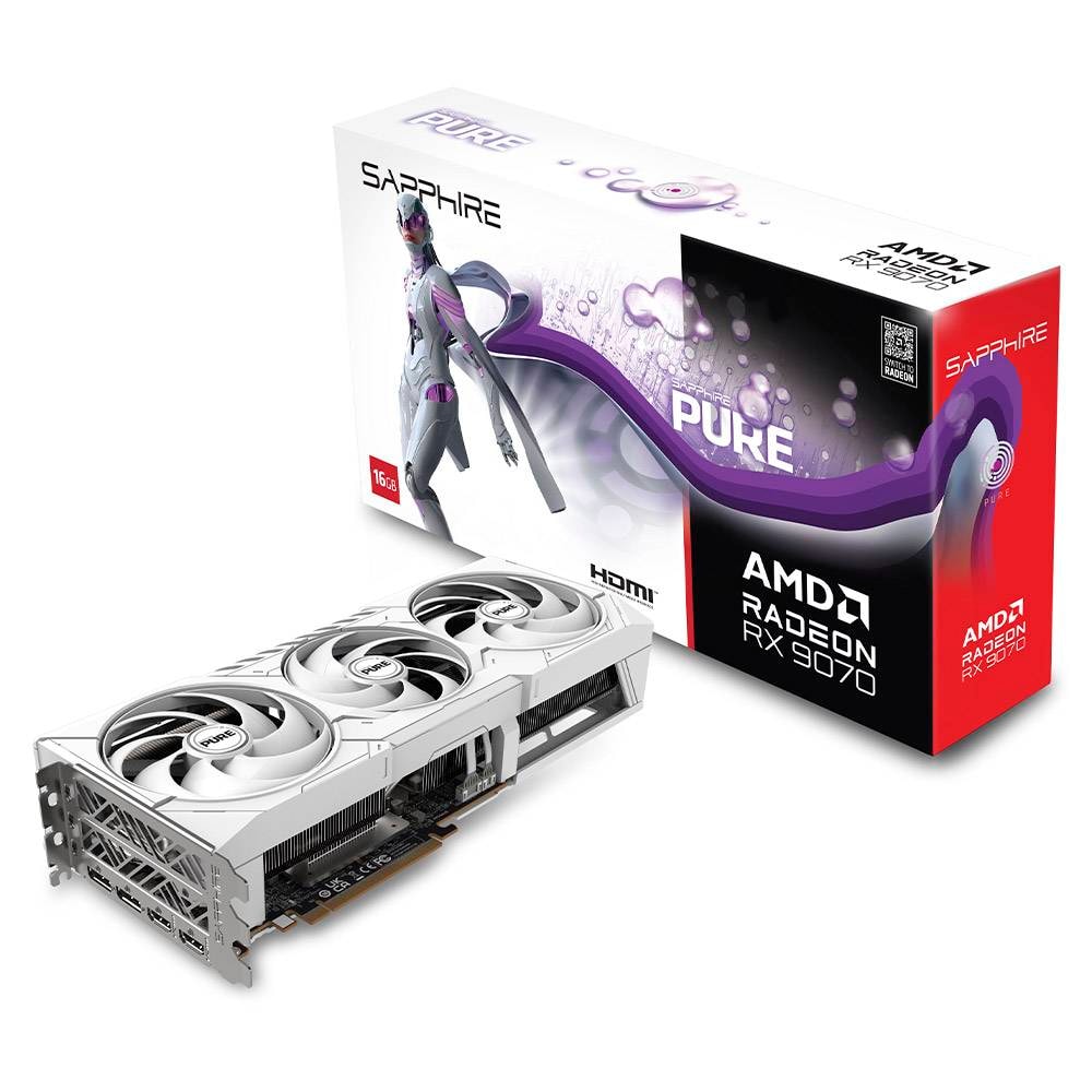 Placa Gráfica Sapphire AMD Radeon RX 9070 "RDNA 4" Pure OC 16GB GDDR6