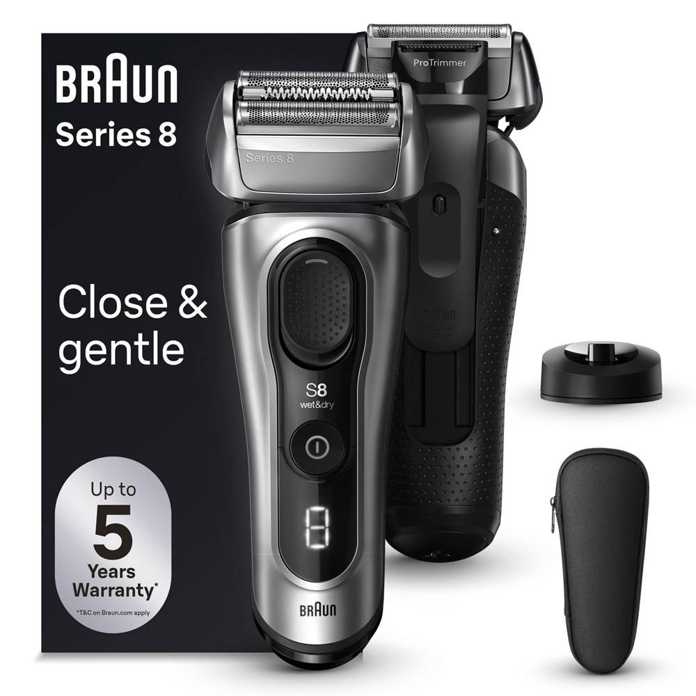 Máquina de Barbear Braun Series 8 8517S Prateada