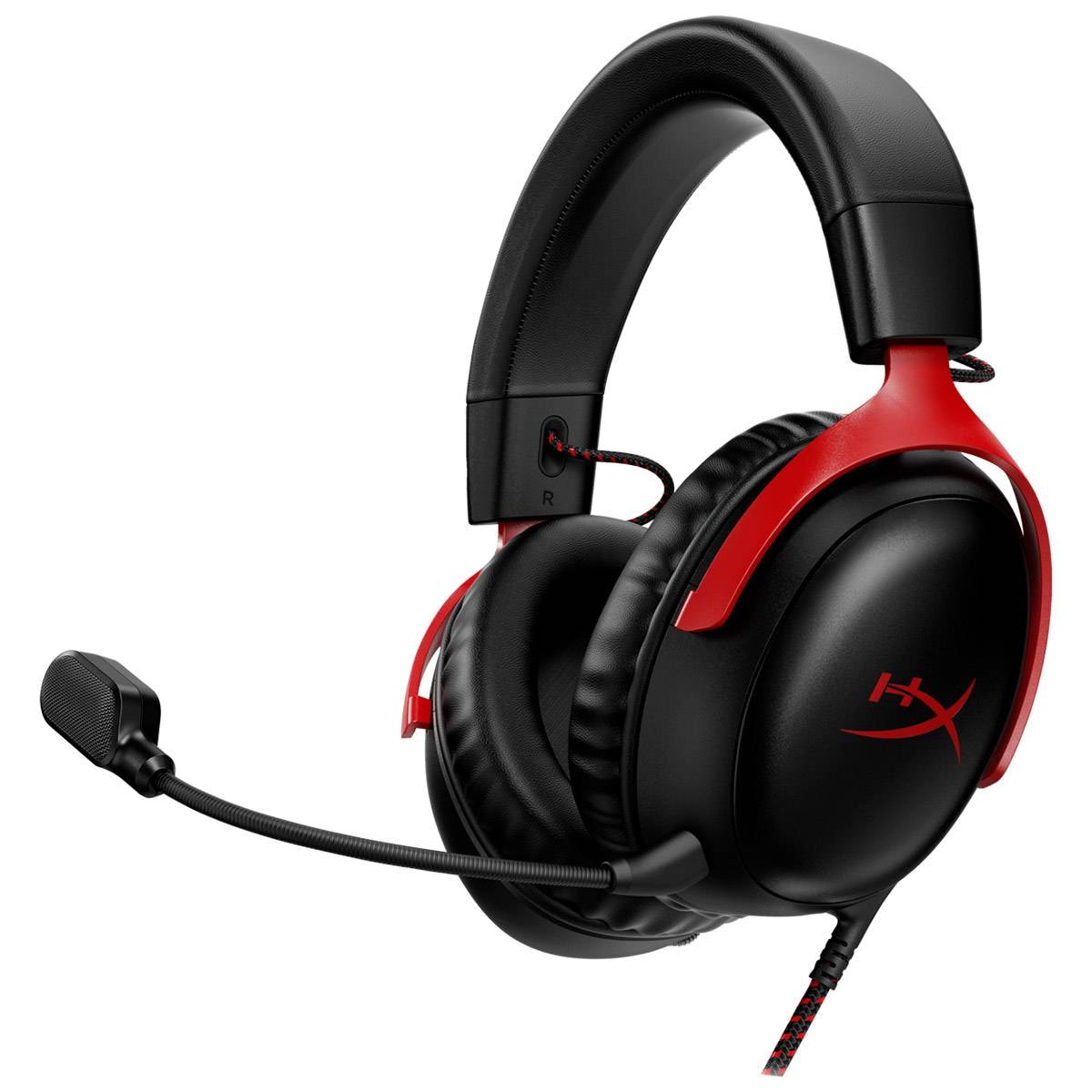 Headset HyperX Cloud III Wired Gaming DTS Spatial Audio PC, PS5, PS4, Xbox Series X|S, Xbox One, Nintendo Switch, Mac Preto/Vermelho