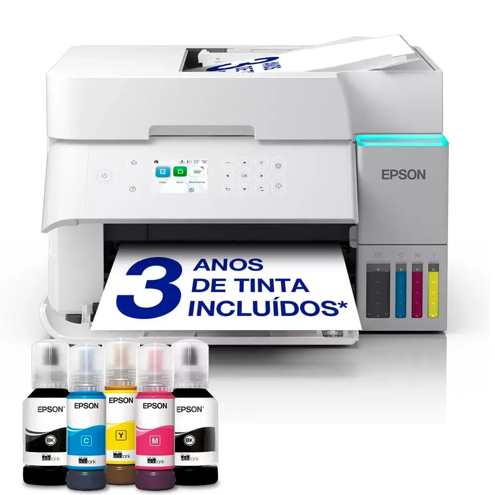 Impressora Jato de Tinta Epson EcoTank ET-3956 Multifunções (Impressão, Cópia, Digitalização), Duplex Auto, Wireless