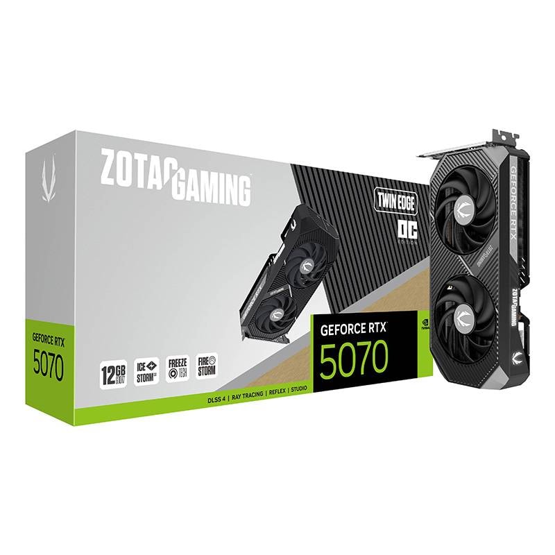 Placa Gráfica Zotac Gaming NVIDIA GeForce RTX 5070 "Blackwell" Twin Edge OC 12GB GDDR7 DLSS4