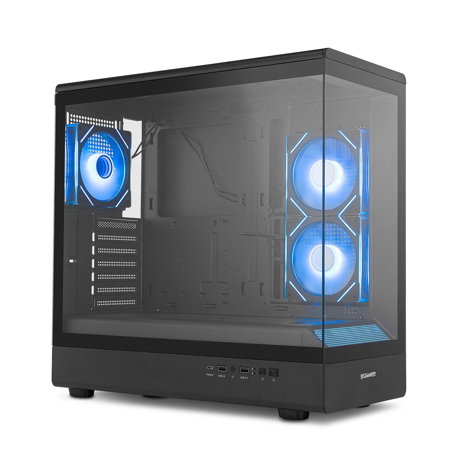 Caixa ATX Nox Hummer Signal ARGB Frameless Tempered Glass Preta