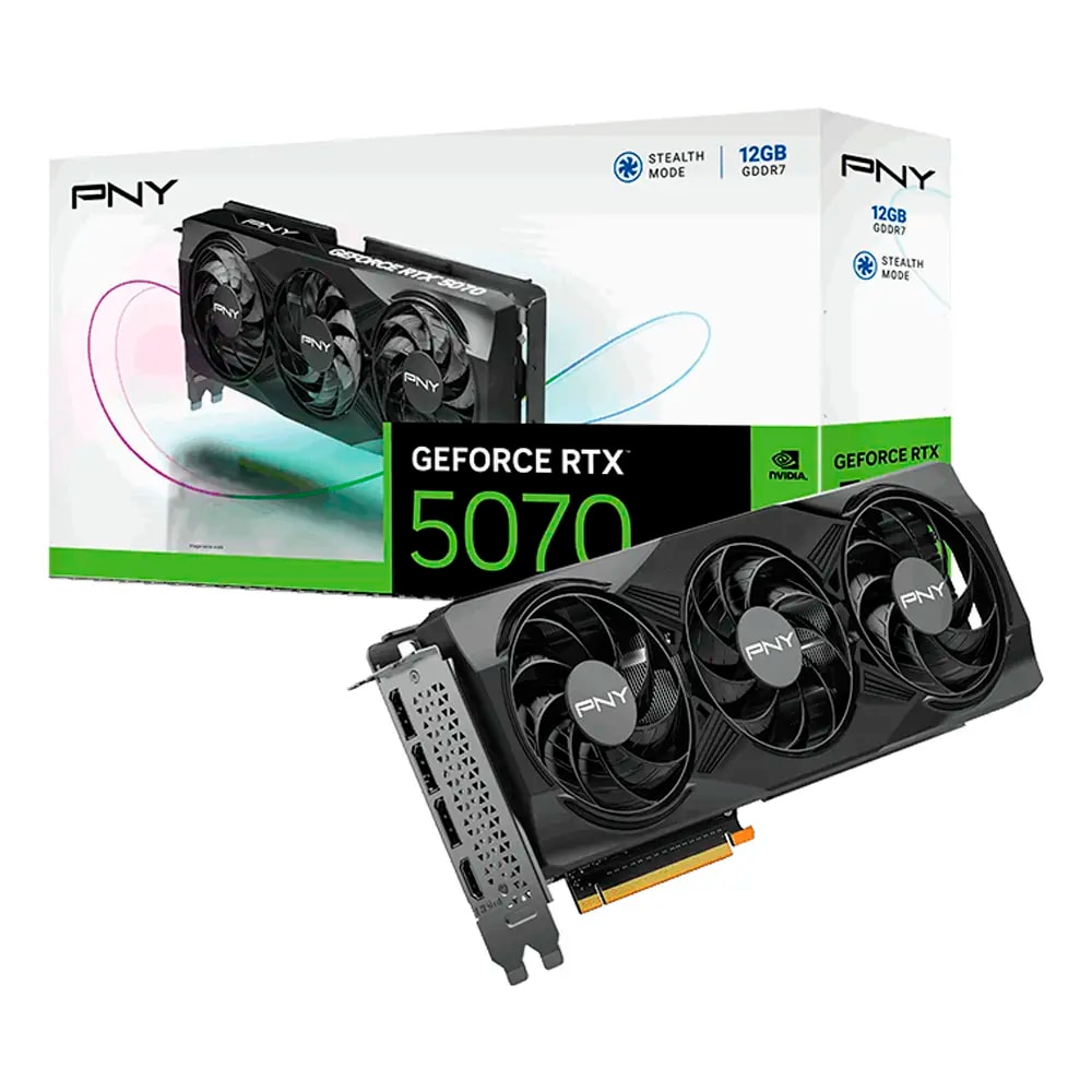 Placa Gráfica PNY NVIDIA GeForce RTX 5070 "Blackwell" Triple Fan 12GB GDDR7 DLSS4