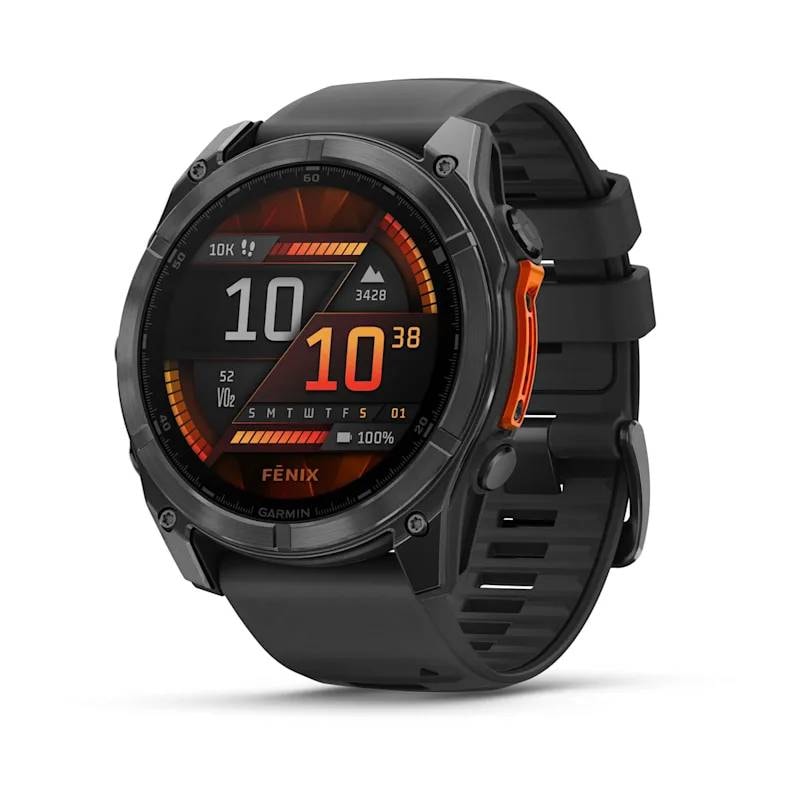 Smartwatch Garmin Fēnix 8 51mm Amoled Silicone Cinzento Ardósia com Bracelete Preta em Silicone
