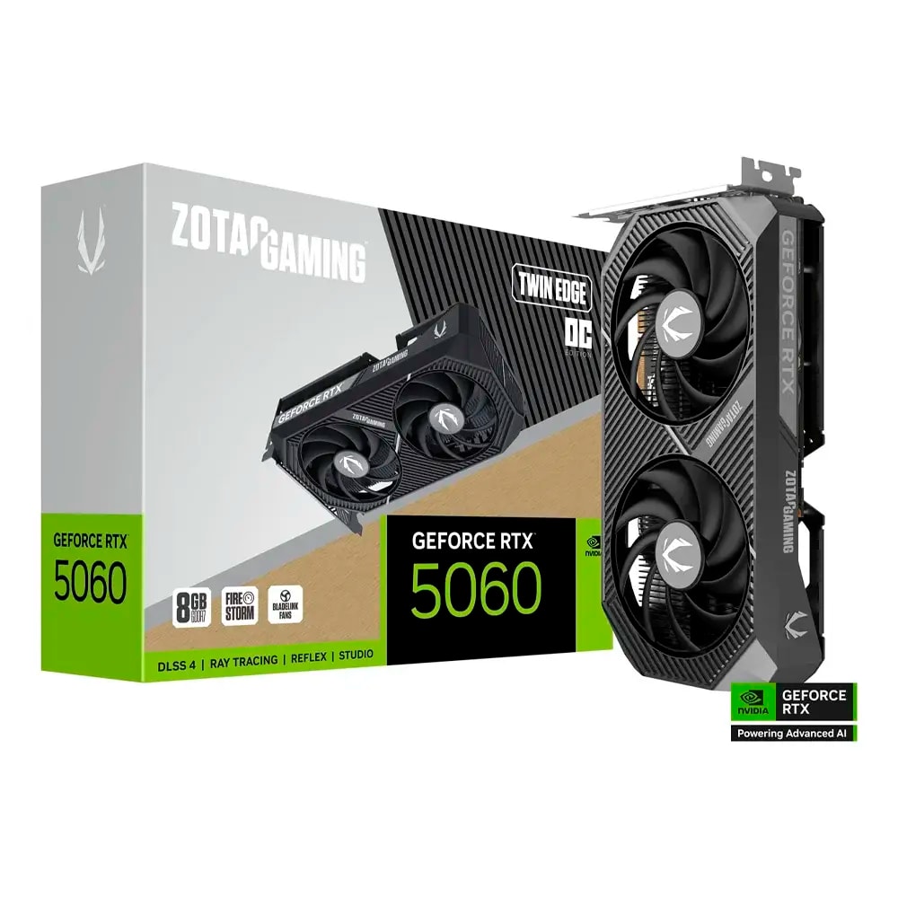 Placa Gráfica Zotac Gaming NVIDIA GeForce RTX 5060 "Blackwell" Twin Edge OC 8GB GDDR7 DLSS4