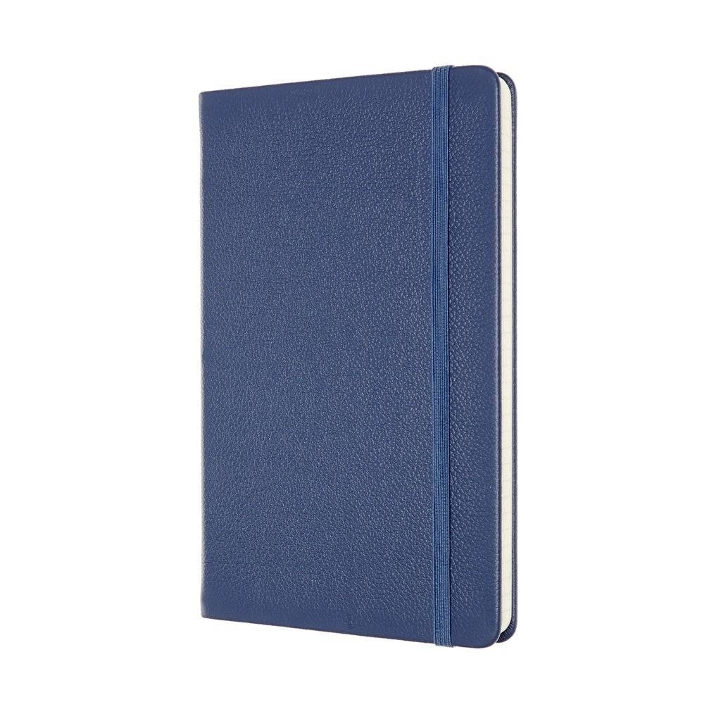 Caderno Grande Pautado Moleskine Clássico em Couro Premium Azul
