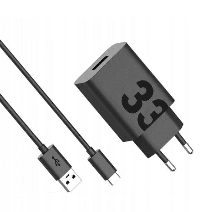 Carregador Motorola TurboPower Fast Charger 33W USB-C Preto + Cabo USB-C 1m