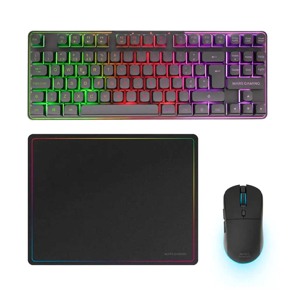 Teclado + Rato Mars Gaming MCPWTKLPT Combo Preto RGB PT
