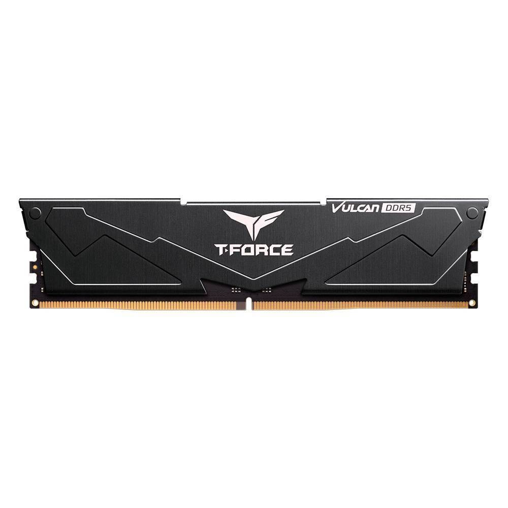 Memória RAM UDIMM TEAMGROUP T-Force Vulcan 16GB (1x16GB) DDR5-6000MHz (AMD Expo/Intel XMP) CL30 (30-36-36-76) 1.35V Preta