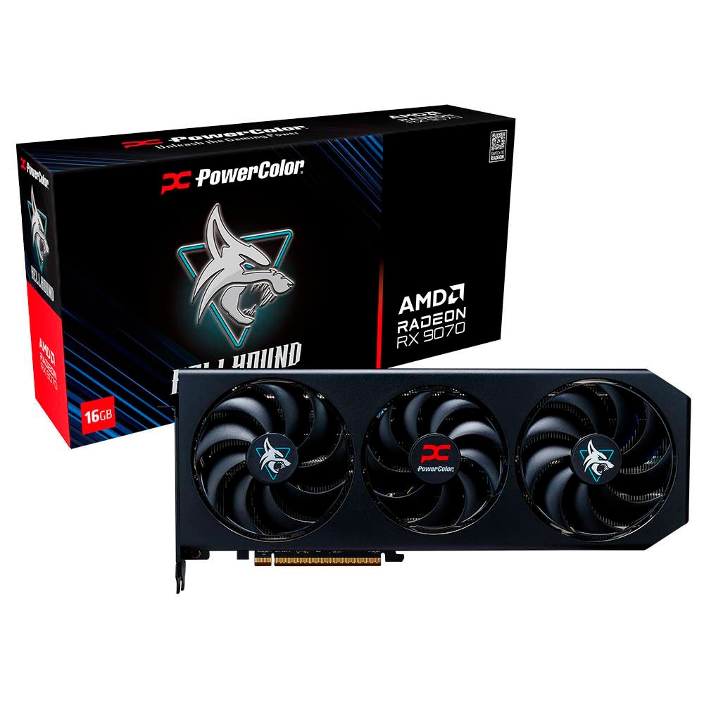 Placa Gráfica PowerColor AMD RX 9070 "RDNA 4" Hellhound 16GB GDDR6