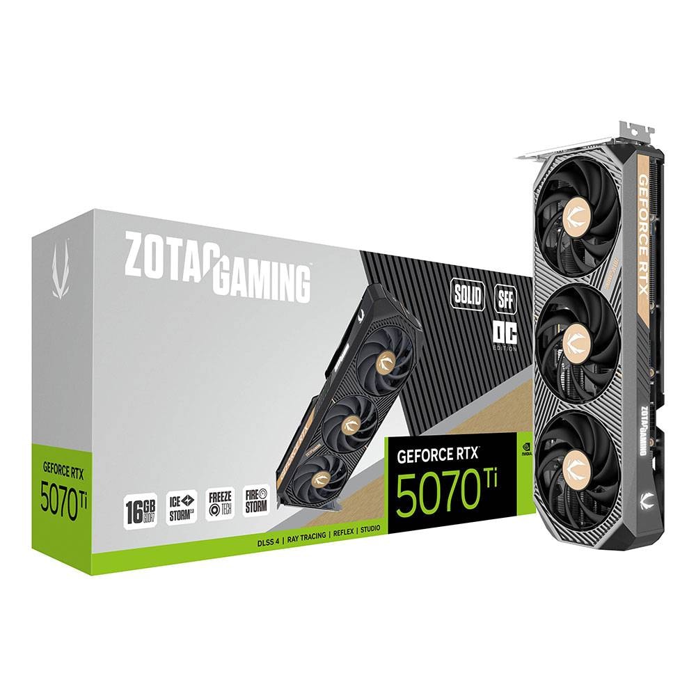 Placa Gráfica Zotac Gaming NVIDIA GeForce RTX 5070 Ti "Blackwell" Solid SFF OC 16G GDDR7 DLSS4
