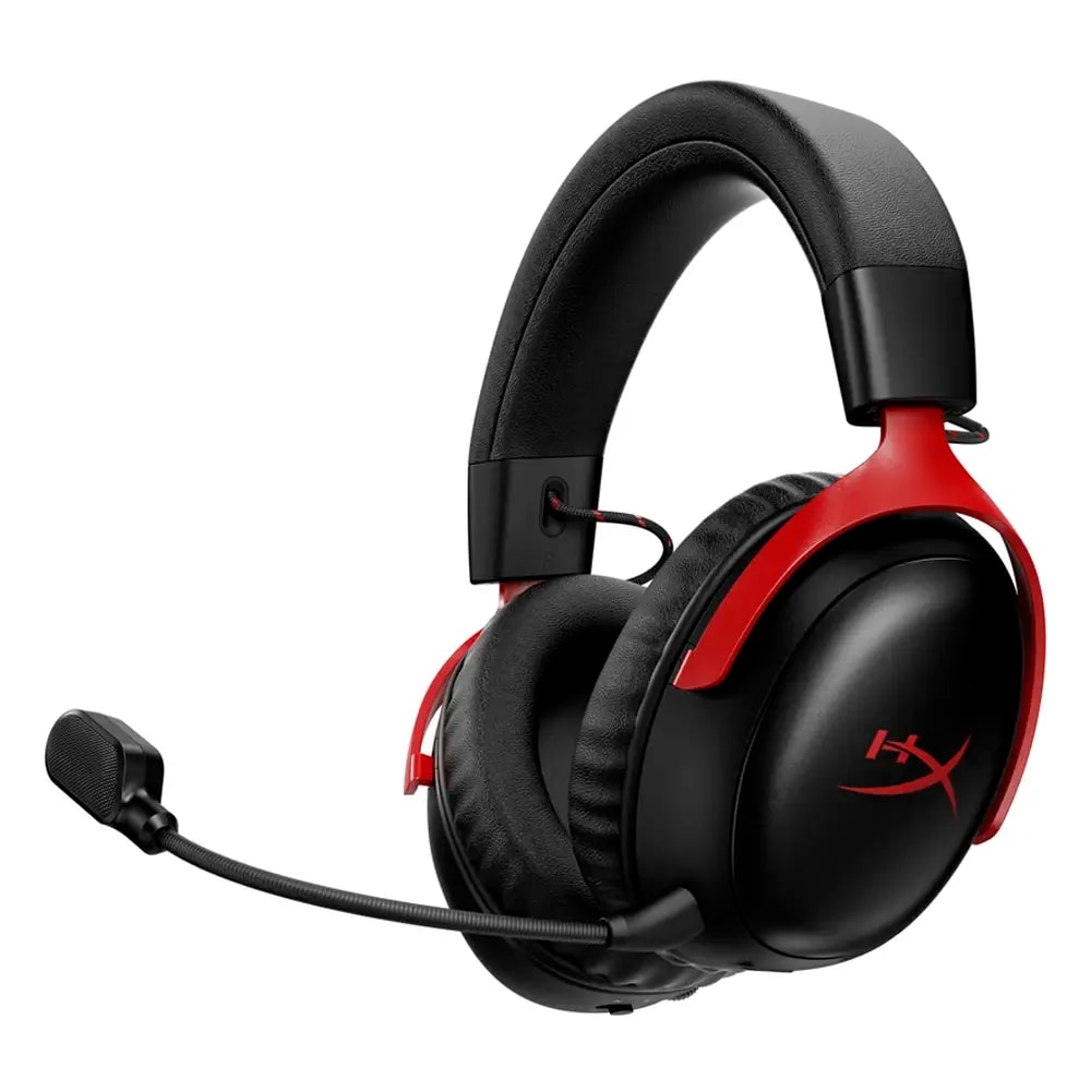 Headset HyperX Cloud III S Wireless/Bluetooth Gaming DTS Spatial Audio PC, PS5, Nintendo Switch, Mac Preto/Vermelho