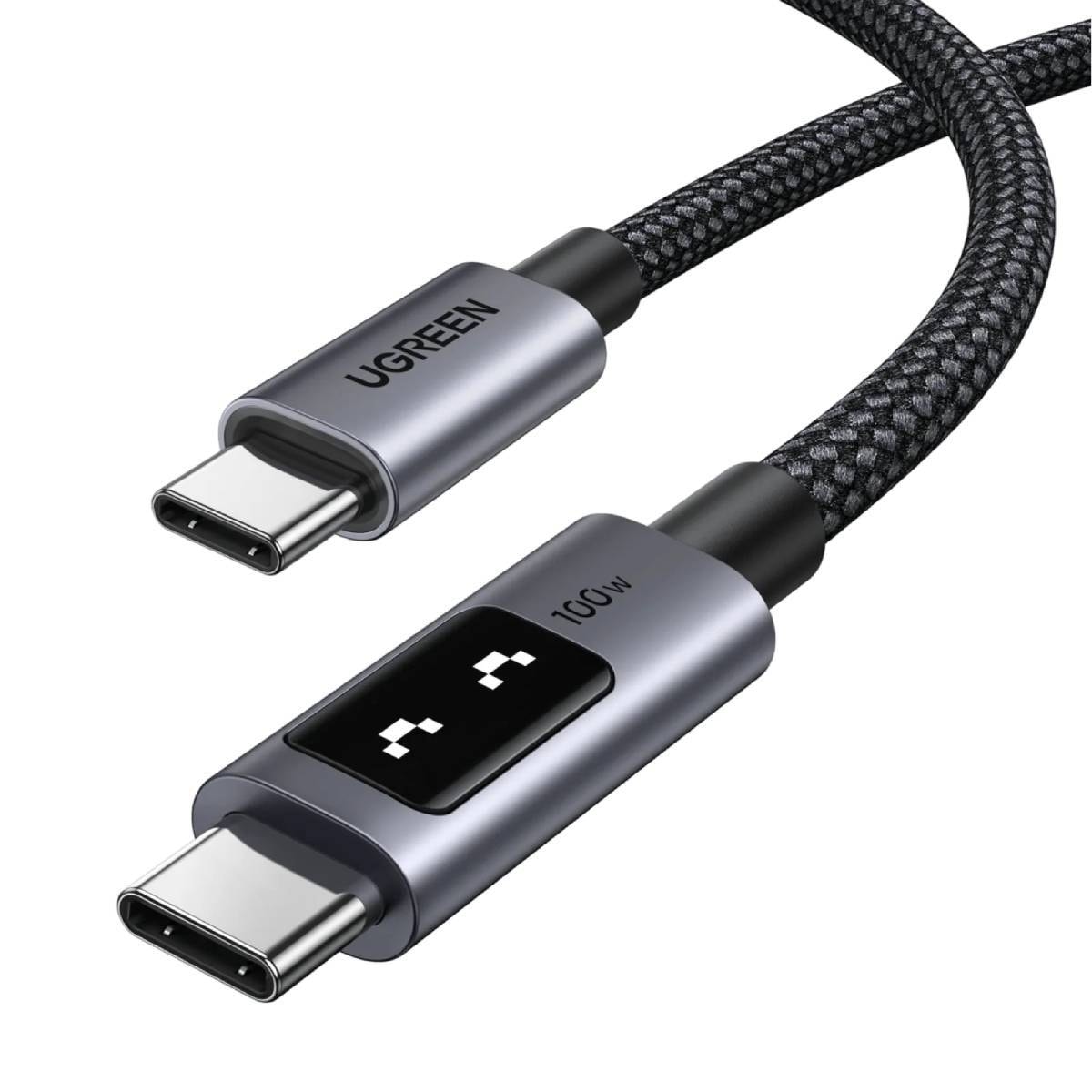 Cabo USB-C UGREEN Robot PD 100W 2m Cinza