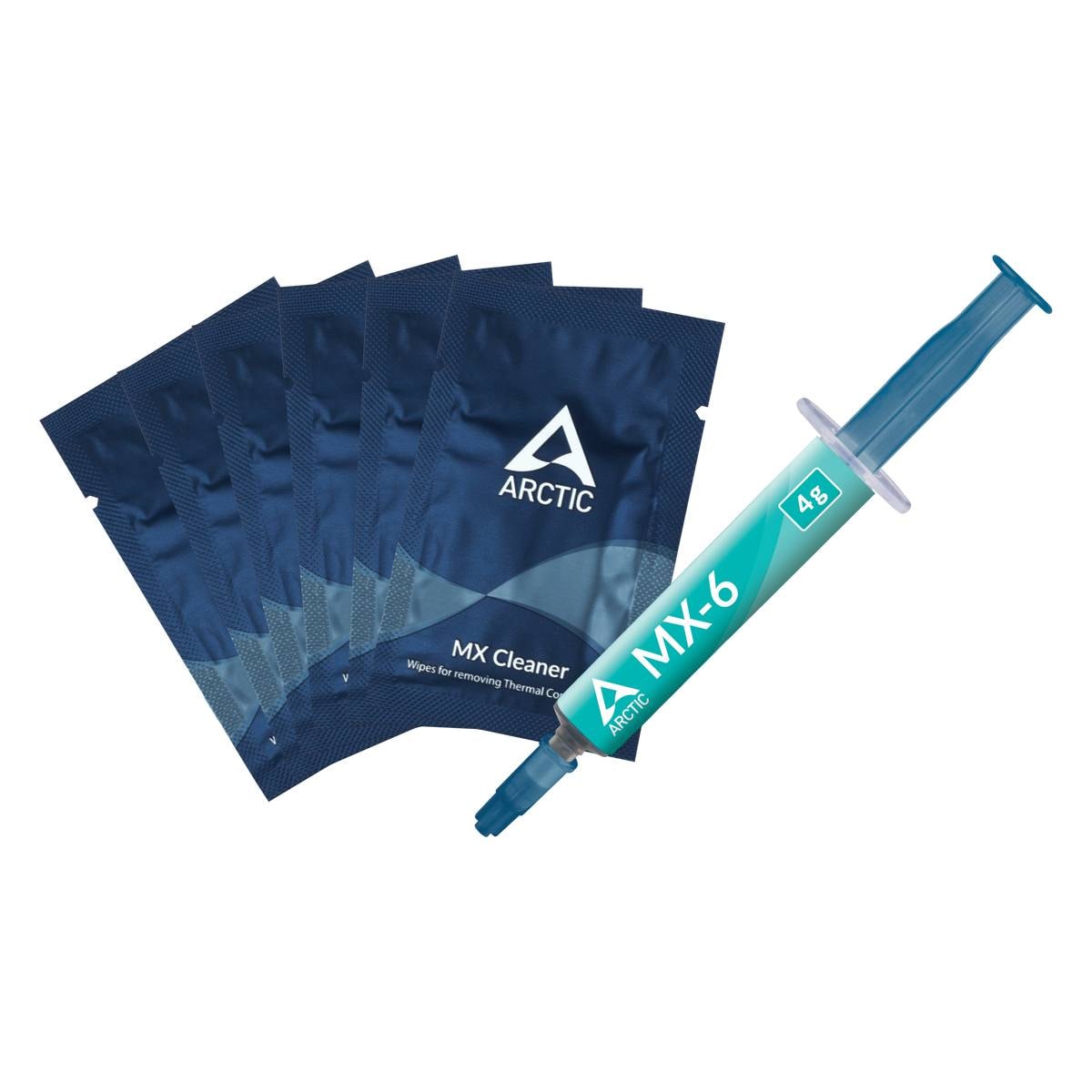 Pasta Térmica Arctic MX-6 4g + 6 Toalhetes de Limpeza MX Cleaner