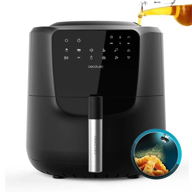 Fritadeira Air Fryer (Sem Óleo) Cecotec Cecofry Rain 5.5L 1550W Preta