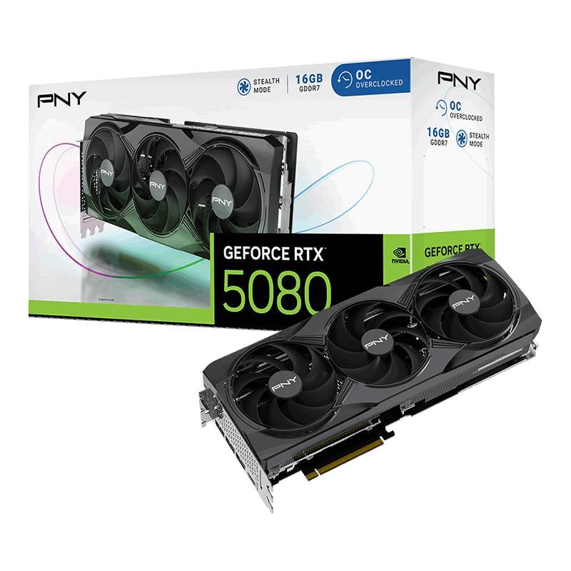 Placa Gráfica PNY NVIDIA GeForce RTX 5080 "Blackwell" OC Triple Fan 16GB GDDR7 DLSS4