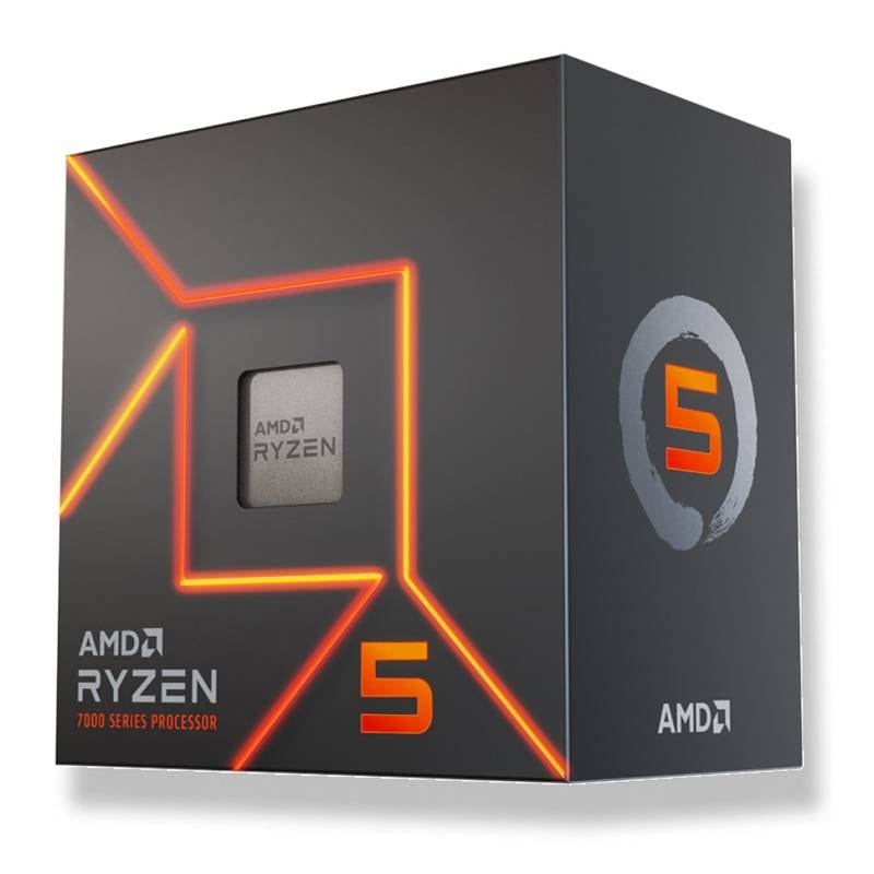 Processador AMD Ryzen 5 7400 "Zen 4" 6-Core 3.3GHz c/ Turbo 4.3GHz 22MB Cache SktAM5