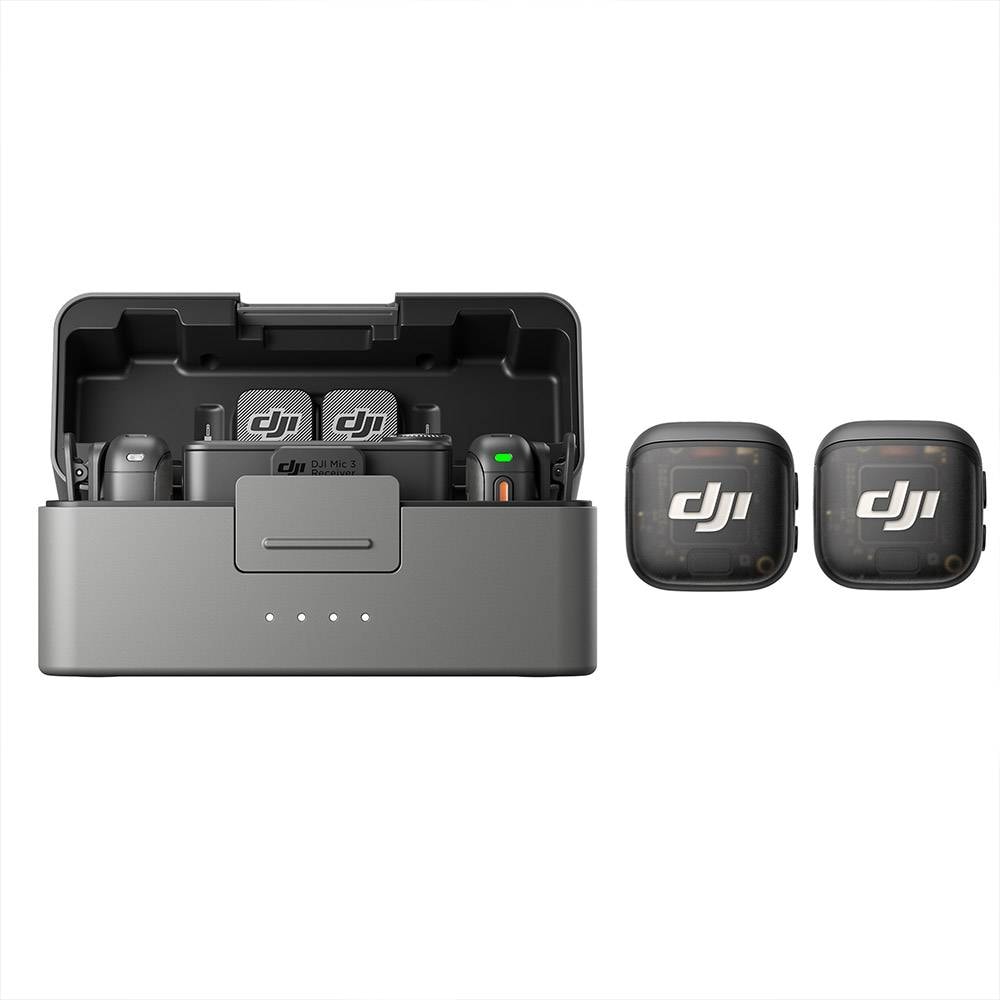 Microfone de Lapela DJI Mic 3 (2 TX + 1RX + Estojo de Carregamento) Bluetooth Preto