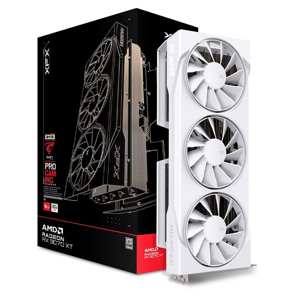Placa Gráfica XFX AMD Radeon RX 9070 XT "RDNA 4" Swift White Gaming 16GB GDDR6
