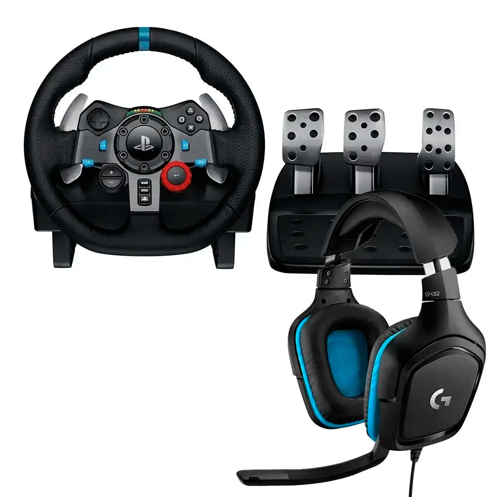 Bundle Logitech Gaming Set Volante G29 Driving Force PS5/PS4/PS3/PC + Headset G432 7.1 Surround