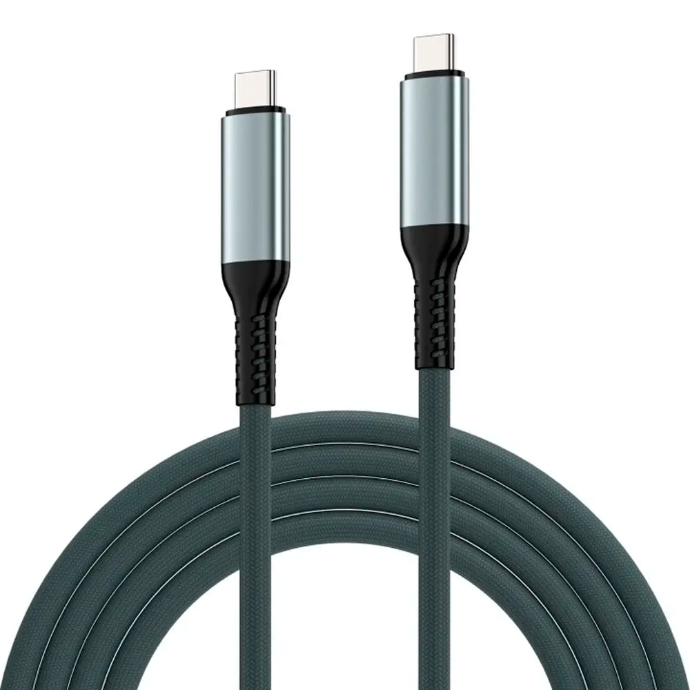 Cabo USB-C Ewent EC1071 Fabric PD240W 40Gbps 8K/120Hz 1m Preto/Branco