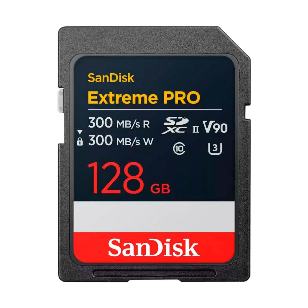 Cartão de Memória SDXC SANDISK Extreme PRO 128GB (300MB/s) UHS-II, U3, V90