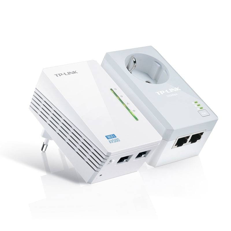Kit Adaptador Powerline TP-Link TL-WPA4226 KIT AV600 Homeplug AV Fast Ethernet Passthrough Wi-Fi 300Mbps
