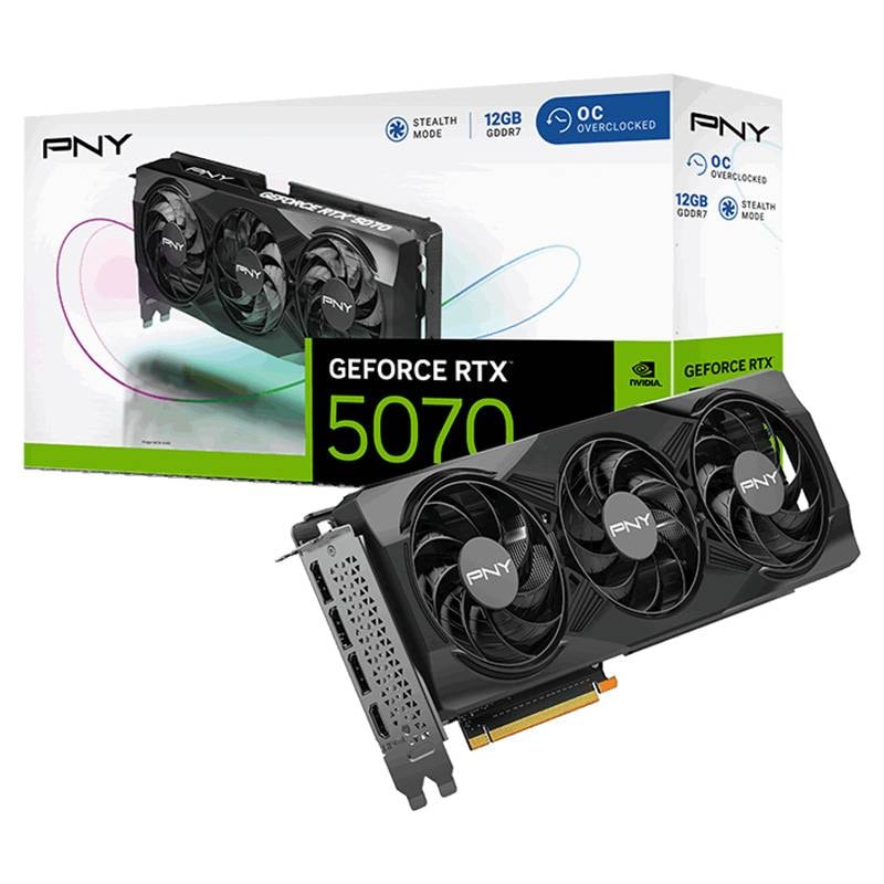 Placa Gráfica PNY NVIDIA GeForce RTX 5070 "Blackwell" Triple Fan OC 12GB GDDR7 DLSS4