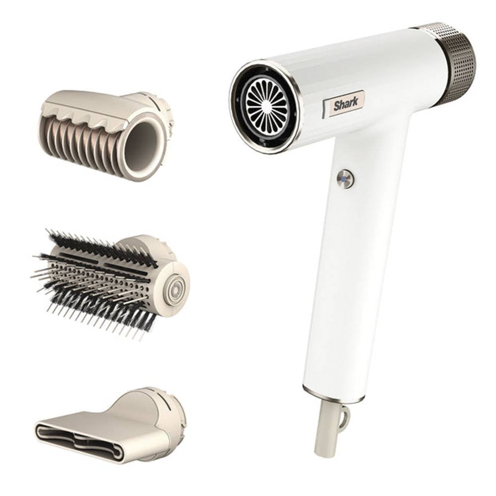 Secador e Modelador de Cabelo Shark HD333EU SpeedStyle Rapid Gloss Finisher para Cabelos Lisos e Ondulados 1700W Branco