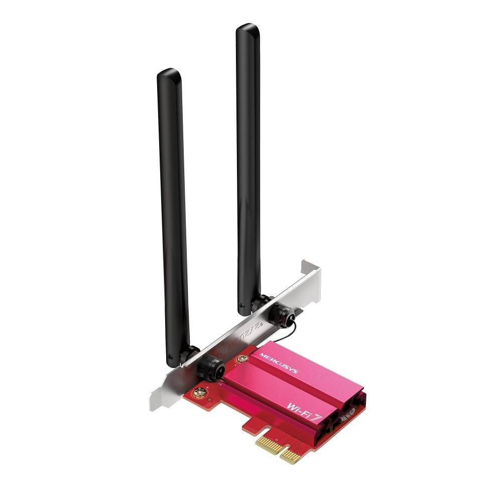 Placa de Rede PCIe Mercusys MA37BE BE6500 WiFi 7 Tri-Band + Bluetooth 5.4