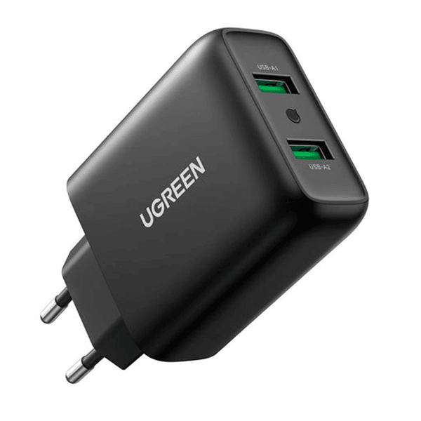 Carregador UGREEN CD161 36W 2x USB-A Fast Charger Preto