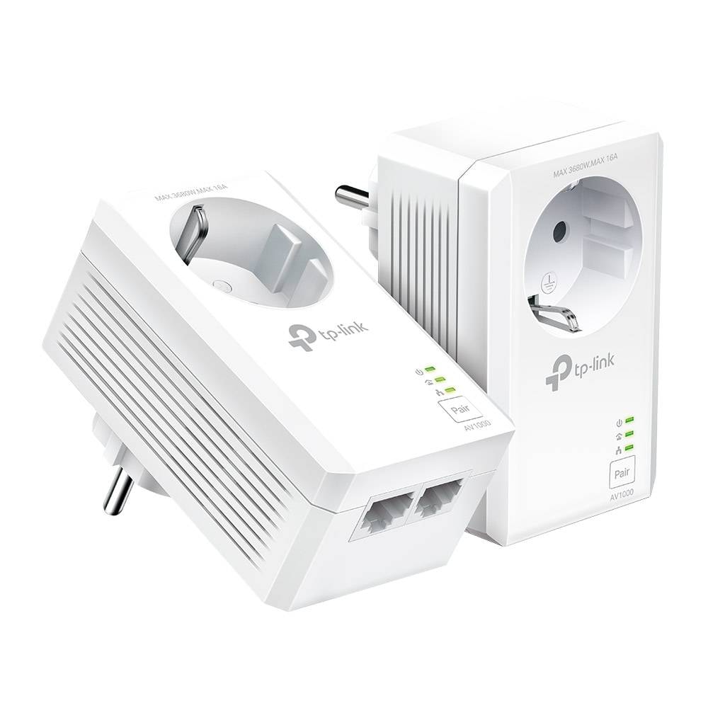 Kit Adaptador Powerline TP-Link TL-PA7027P KIT AV1000 Homeplug AV2 Gigabit Passthrough