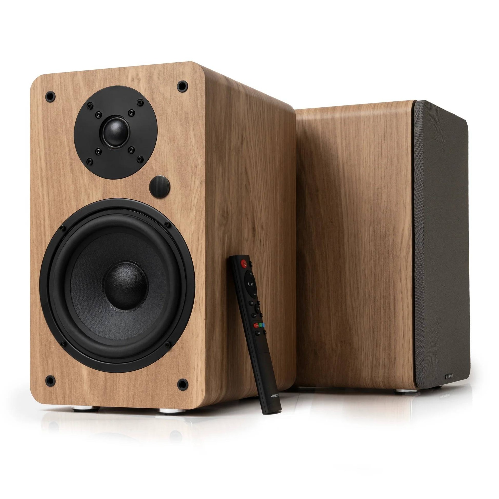 Colunas Hi-Fi Vulkkano A6 ARC Studio 2.0 Bluetooth HDMI ARC 120W RMS Castanhas