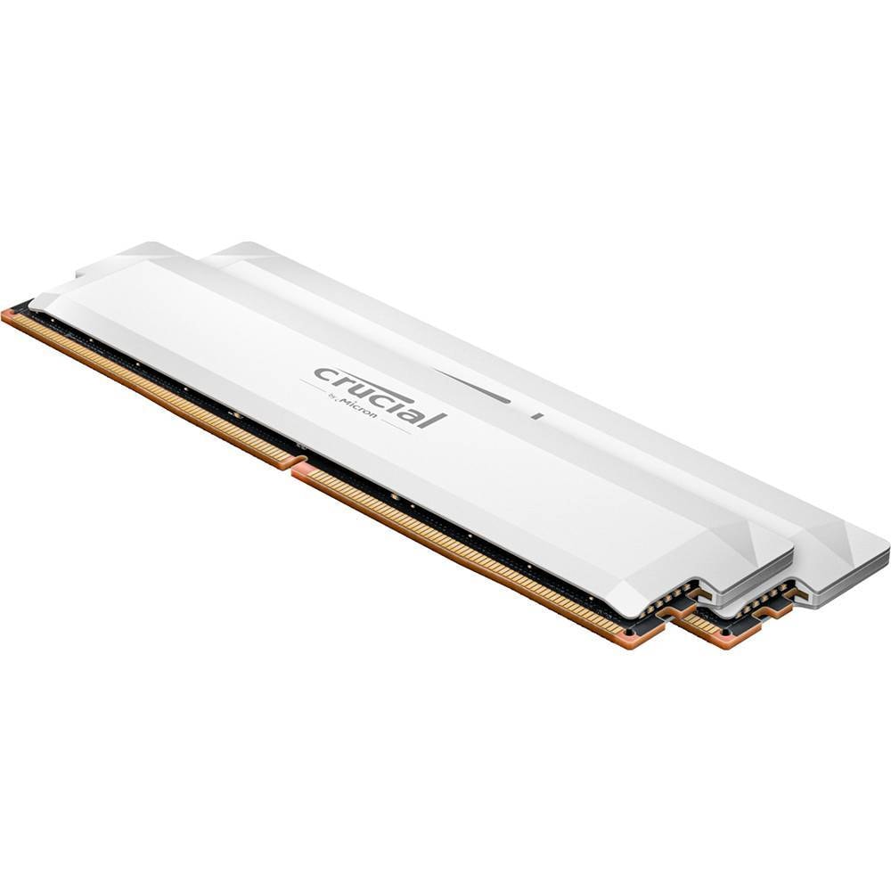 Memória RAM UDIMM Crucial Pro Overclocking 32GB (2x16GB) DDR5-6400MHz (AMD Expo/Intel XMP) CL38 (38-40-40-84) 1.35V Branca