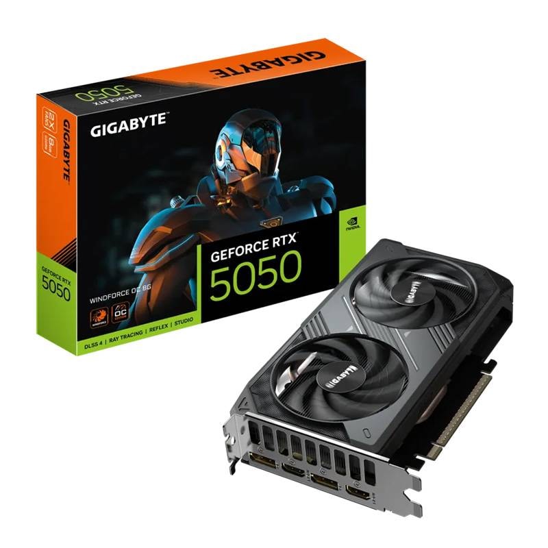 Placa Gráfica Gigabyte NVIDIA GeForce RTX 5050 "Blackwell" Windforce OC 8G GDDR6 DLSS4