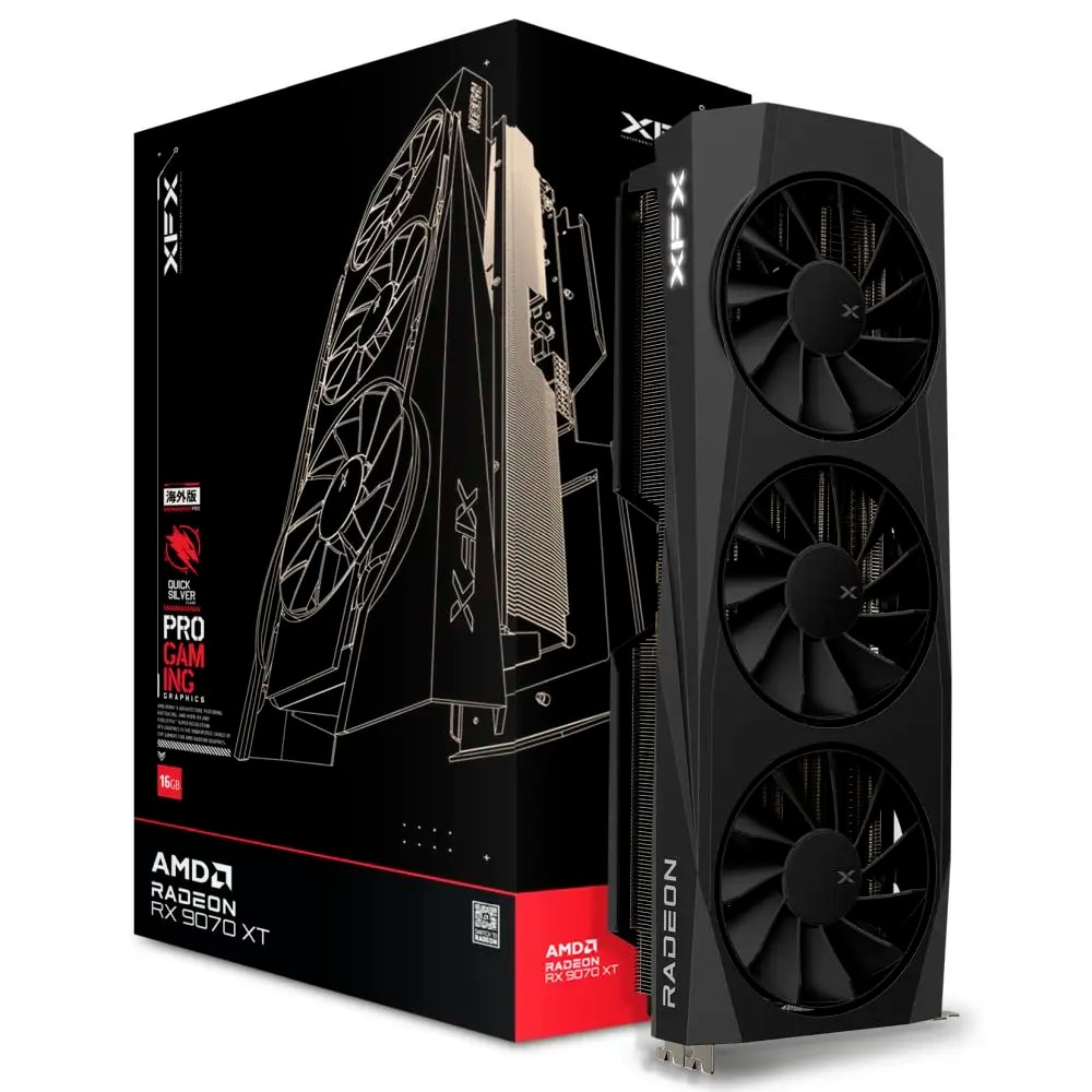 Placa Gráfica XFX AMD Radeon RX 9070 XT "RDNA 4" Quicksilver Gaming Edition 16GB GDDR6