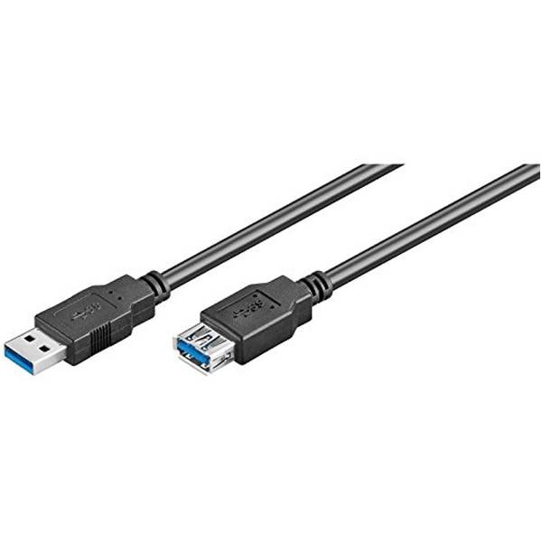Cabo Ewent EC1008 USB 3.0 Type A Macho > Type A Fêmea 1.8m Preto