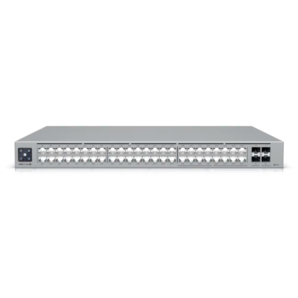 Switch de Rede Ubiquiti UniFi Pro Max 48 Portas 2.5GbE Managed PoE + 2x SFP+ Rack