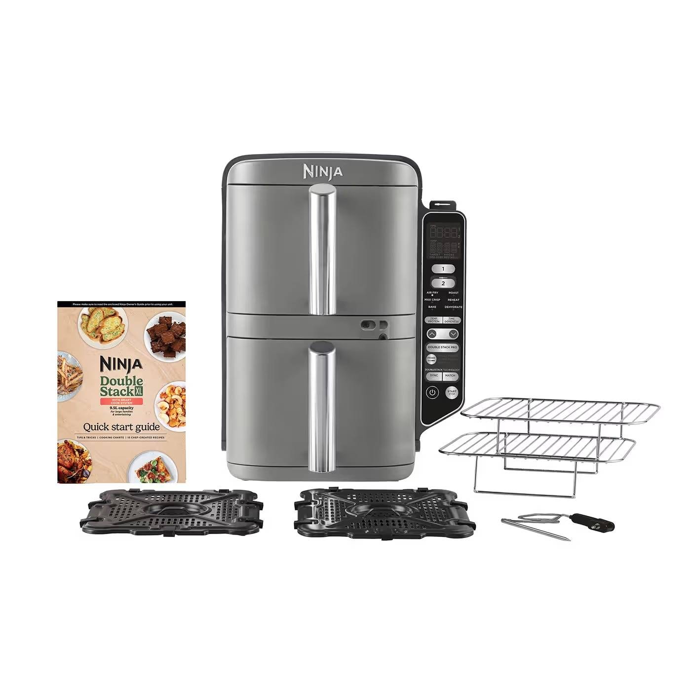 Fritadeira Air Fryer (Sem Óleo) Ninja Double Stack XL SL451EU 9.5L 2470W Cinza