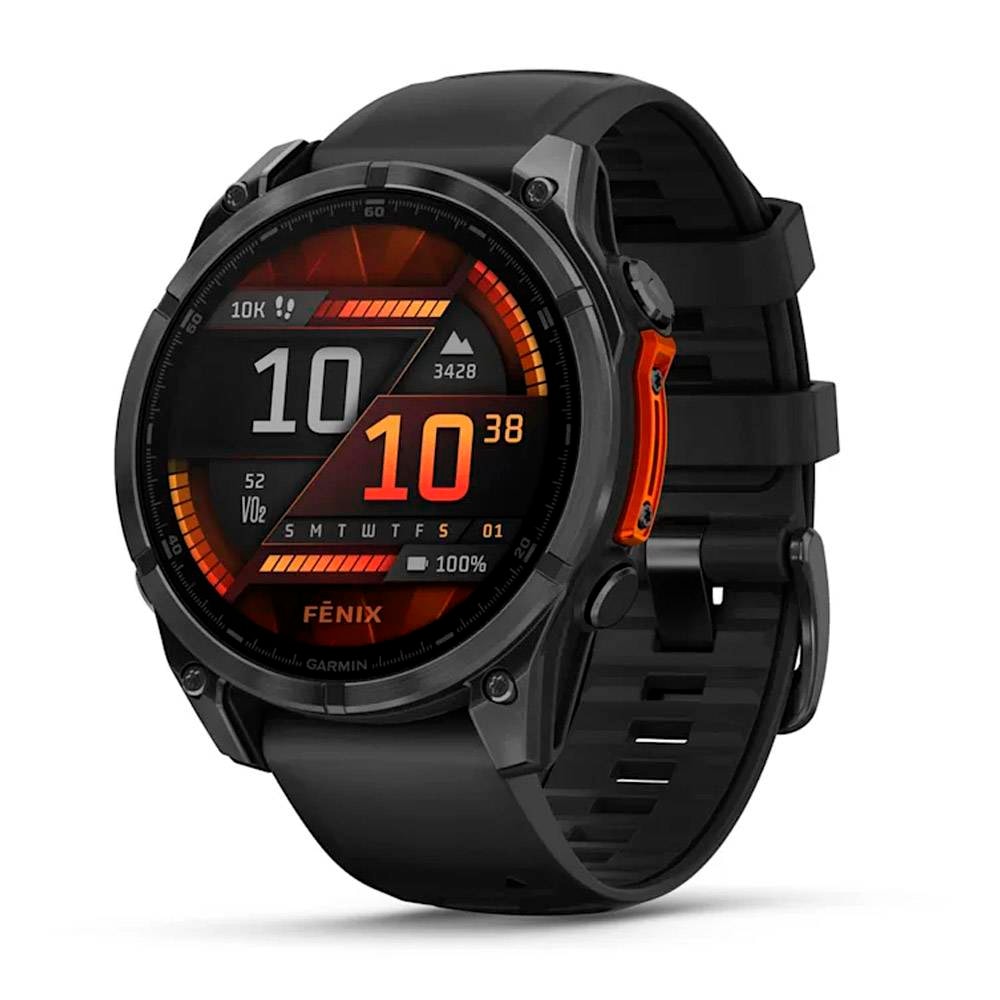 Smartwatch Garmin Fēnix 8 47mm Amoled Silicone Cinzento Ardósia com Bracelete Preta em Silicone