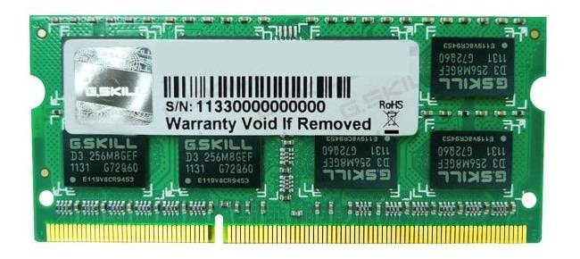 Memória RAM SO-DIMM G.SKILL 4GB (1x4GB) DDR3-1600MHz CL9