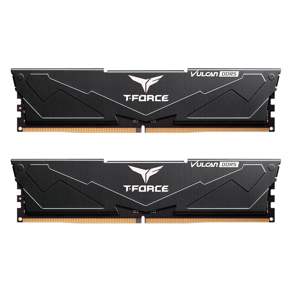 Memória RAM UDIMM TEAMGROUP T-Force Vulcan 32GB (2x16GB) DDR5-6000MHz (AMD Expo/Intel XMP) CL30 (30-36-36-76) 1.35V Preta