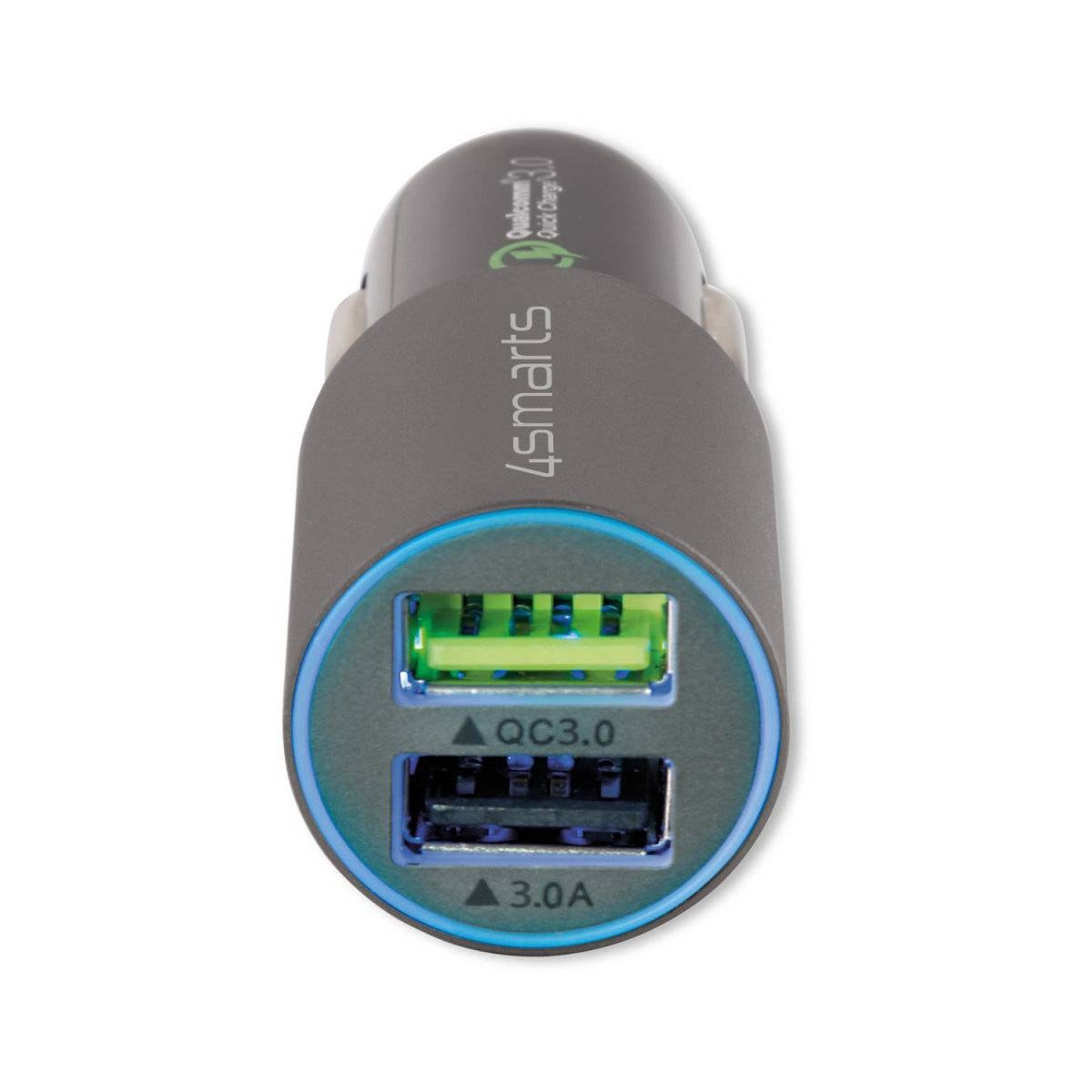 Carregador de Isqueiro 4Smarts Car Charger Rapid 30W com Quick Charge Cinzento