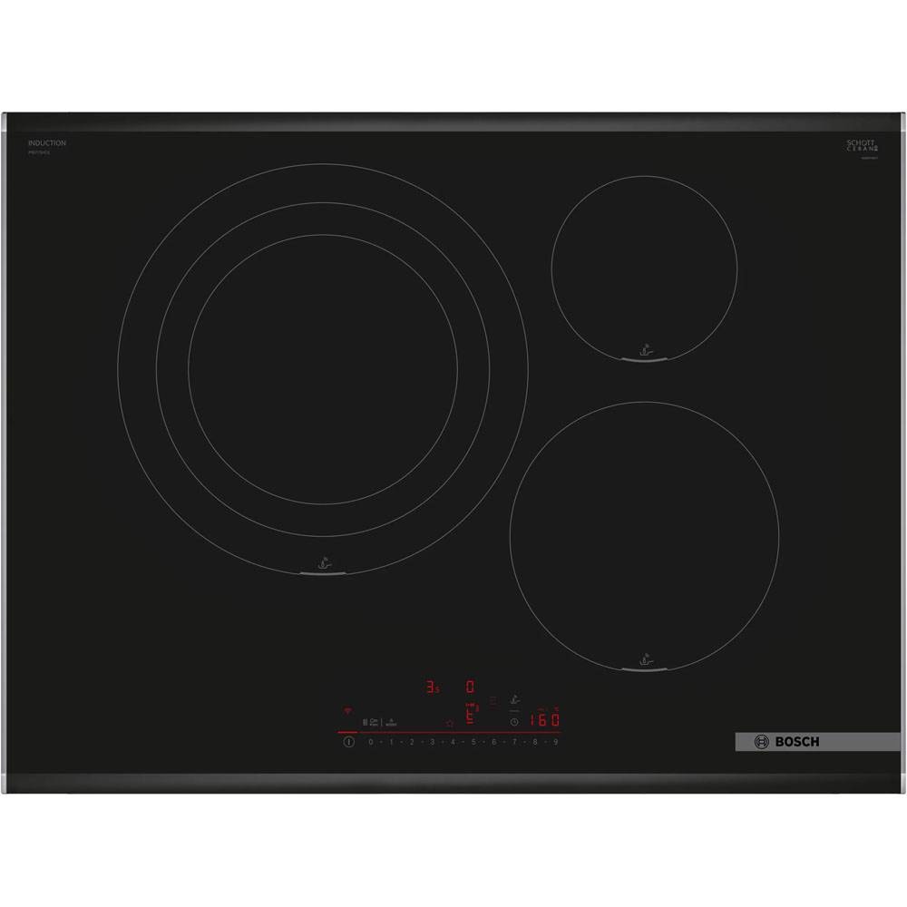 Placa de Cozinha de Indução Bosch Serie 6 PID775HC1E 70cm 7400W 3 Zonas Preta