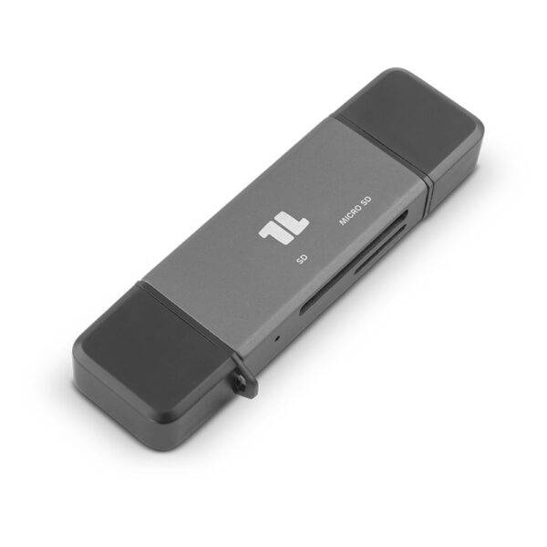 Leitor de Cartões de Memória SD e MicroSD 1Life cr:2in1 USB-A/C Preto/Cinza