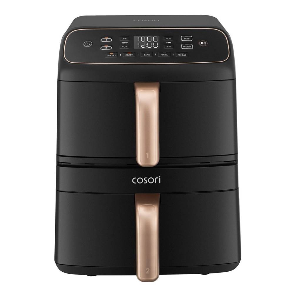 Fritadeira Air Fryer (Sem Óleo) COSORI CAF-DC861-CEUR Turbo Tower Compact  8.6L (2x4.3L) 2630W Preta