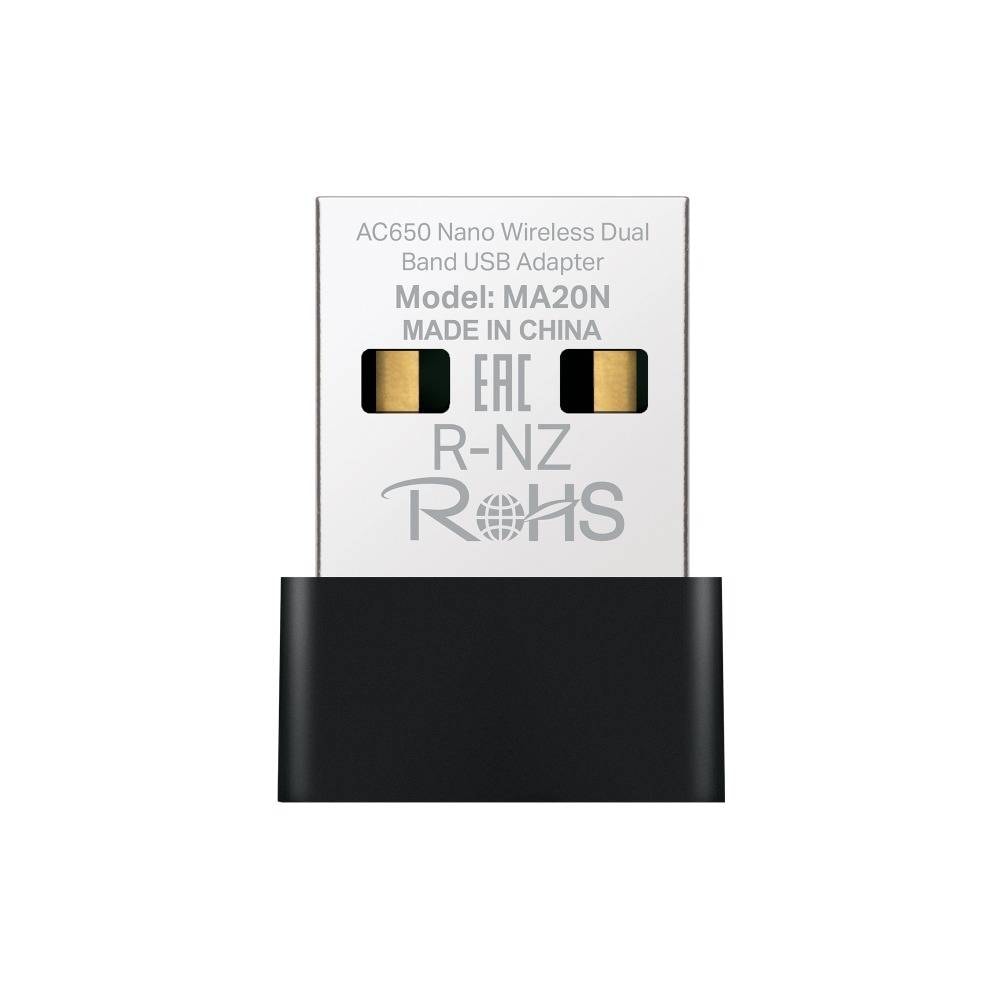 Adaptador de Rede USB Mercusys MA20N AC650 Nano Wireless Dual Band