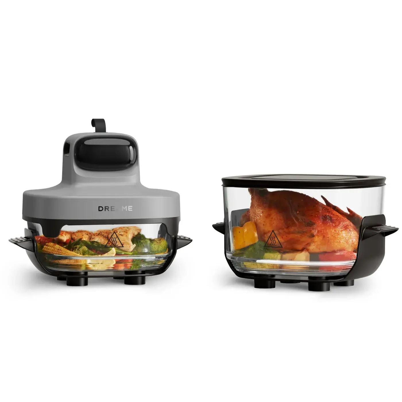 Fritadeira Air Fryer (Sem Óleo) Dreame Tasti 5-in-1 Portable 4.5L + 2.5L 1500W Cinzenta