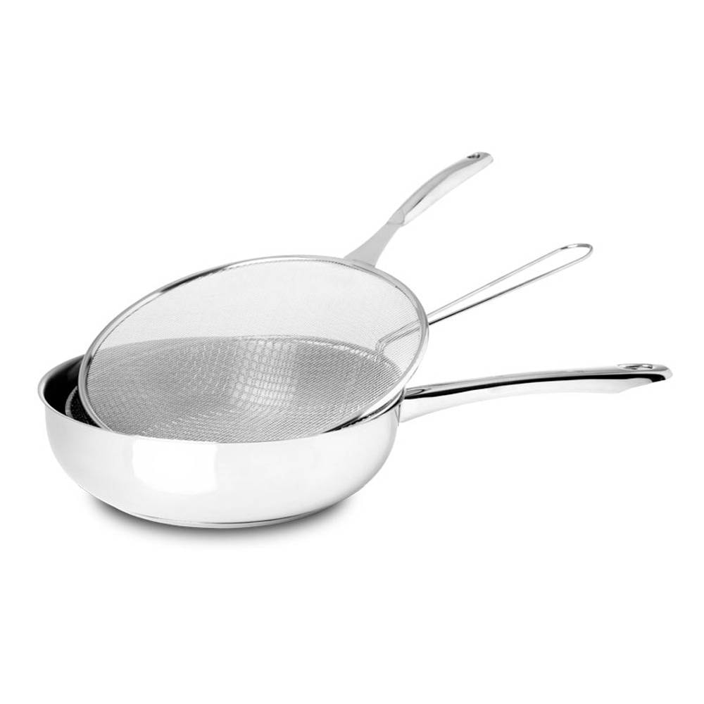 Frigideira/Fritadeira Silampos Nautilus 2.6L 24cm x 6.5cm Aço Inox com Cesto e Protetor